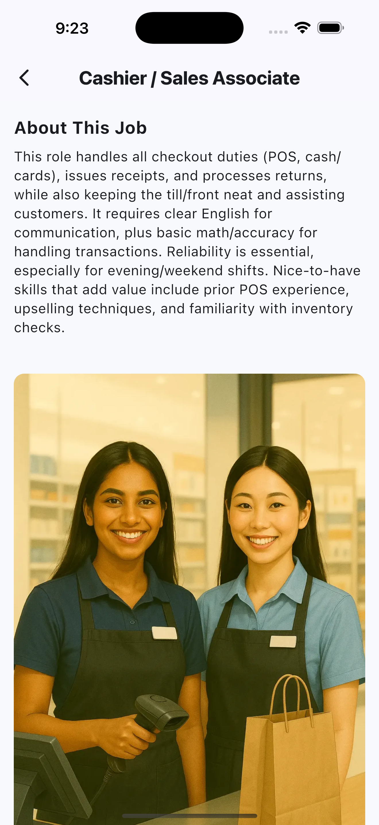 Speak2Work — interview practice screen